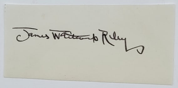 Writer James Whitcomb Riley Cut Signature