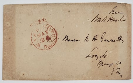 Robert M.T. Hunter Confederate Secretary Of State Addressed Franked Envelope