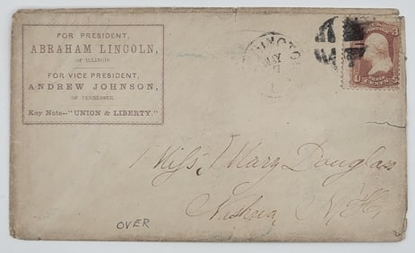 1864 Presidential Election Abraham Lincoln & Andrew Johnson Cover