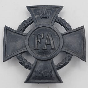 1914 WW1 Imperial German Friedrich August Cross First