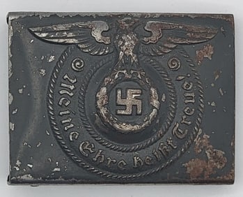 WWII German SS (Schutzstaffel) Steel Enlisted Man's Belt Buckle
