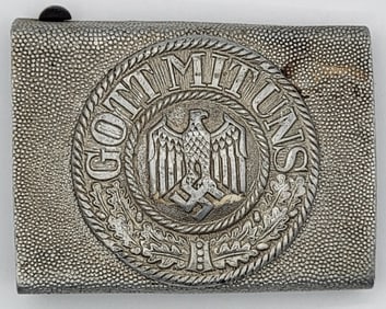 WWII Germany "Gott Mit Uns" Aluminum Army (Heer) Belt Buckle