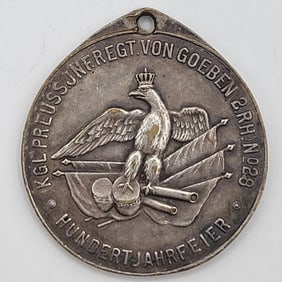 1913 German Centenary Of The Prussian Regiment "Von Goeben" Medal