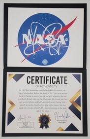 NASA Logo Print Signed By Astronaut Neil Armstrong With COA