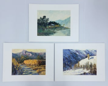 (3) Signed Oil On Canvas "Landscape" Paintings