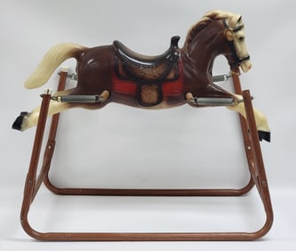 Vintage Plastic & Metal Spring Rocking Horse