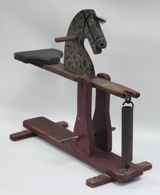 Vintage Folk Art Spring Action Horse Bouncy Toy