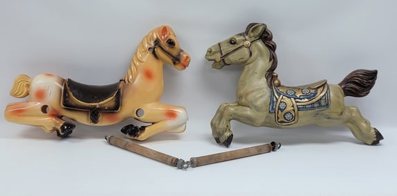 Pair Of Blow Mold Plastic Horses