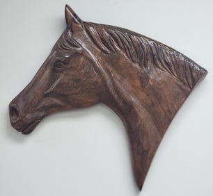 Laity Woodcarvers Horse Head Wall Sculpture