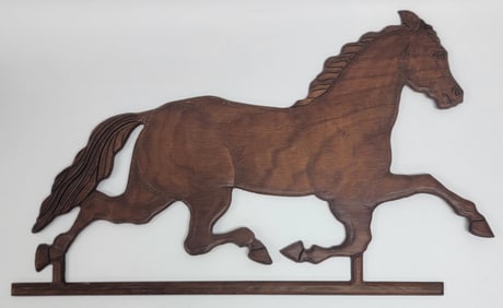 Hand Carved Running Horse Wall Sculpture