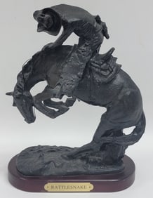 Frederick Remington "Rattlesnake" Bronze Tone Resin Sculpture