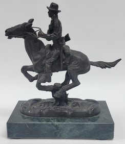 Frederick Remington "Trooper Of The Plains" Bronze Sculpture