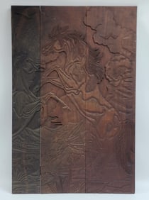 Fighting Horses 3-Panel Wooden Wall Craving