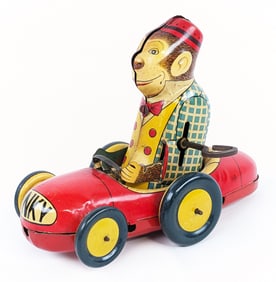 AAA Japan Tin Windup Pinky Monkey In Car