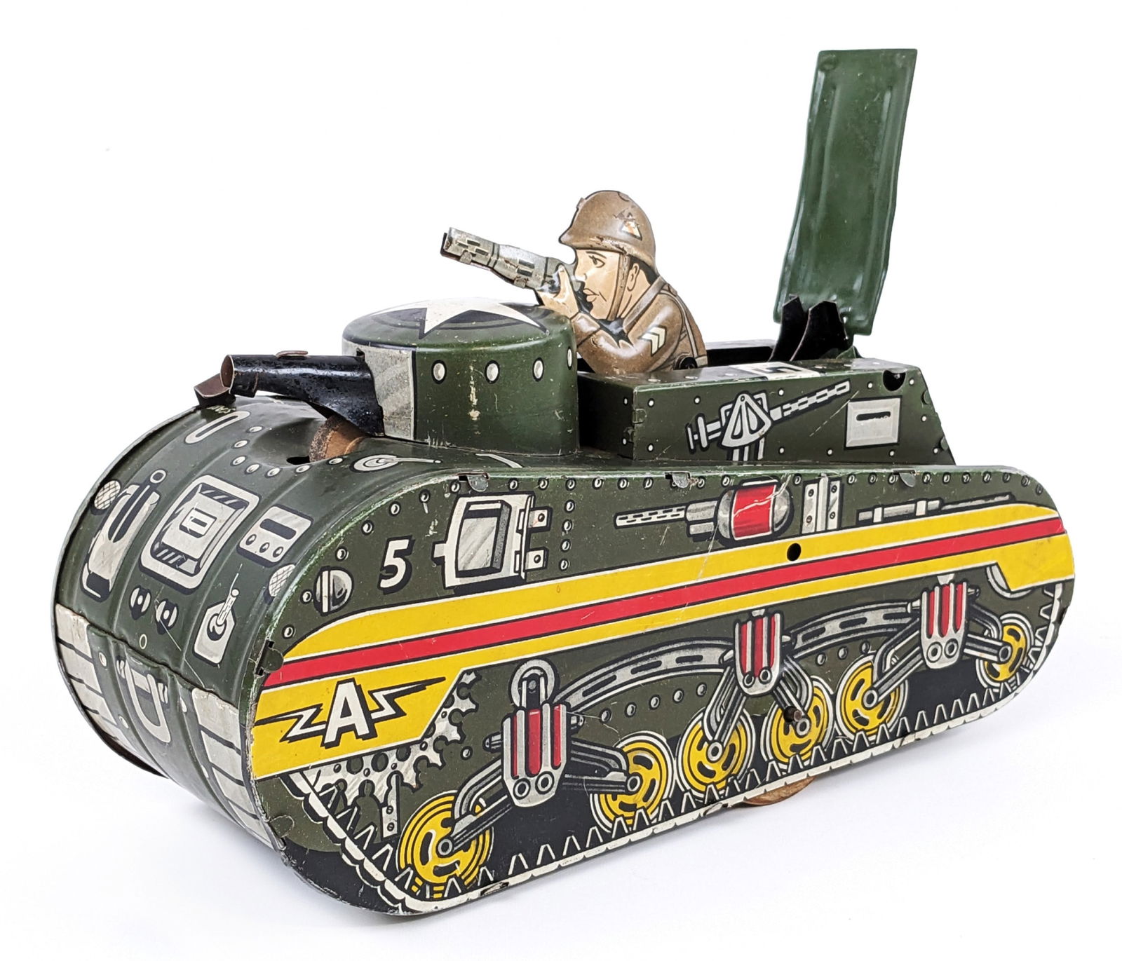 Marx Tin Litho Windup Doughboy U.S. Army Tank (1 of 10)
