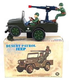 Modern Toys Japan Tin Battery Op. Desert Patrol Jeep w/ Box