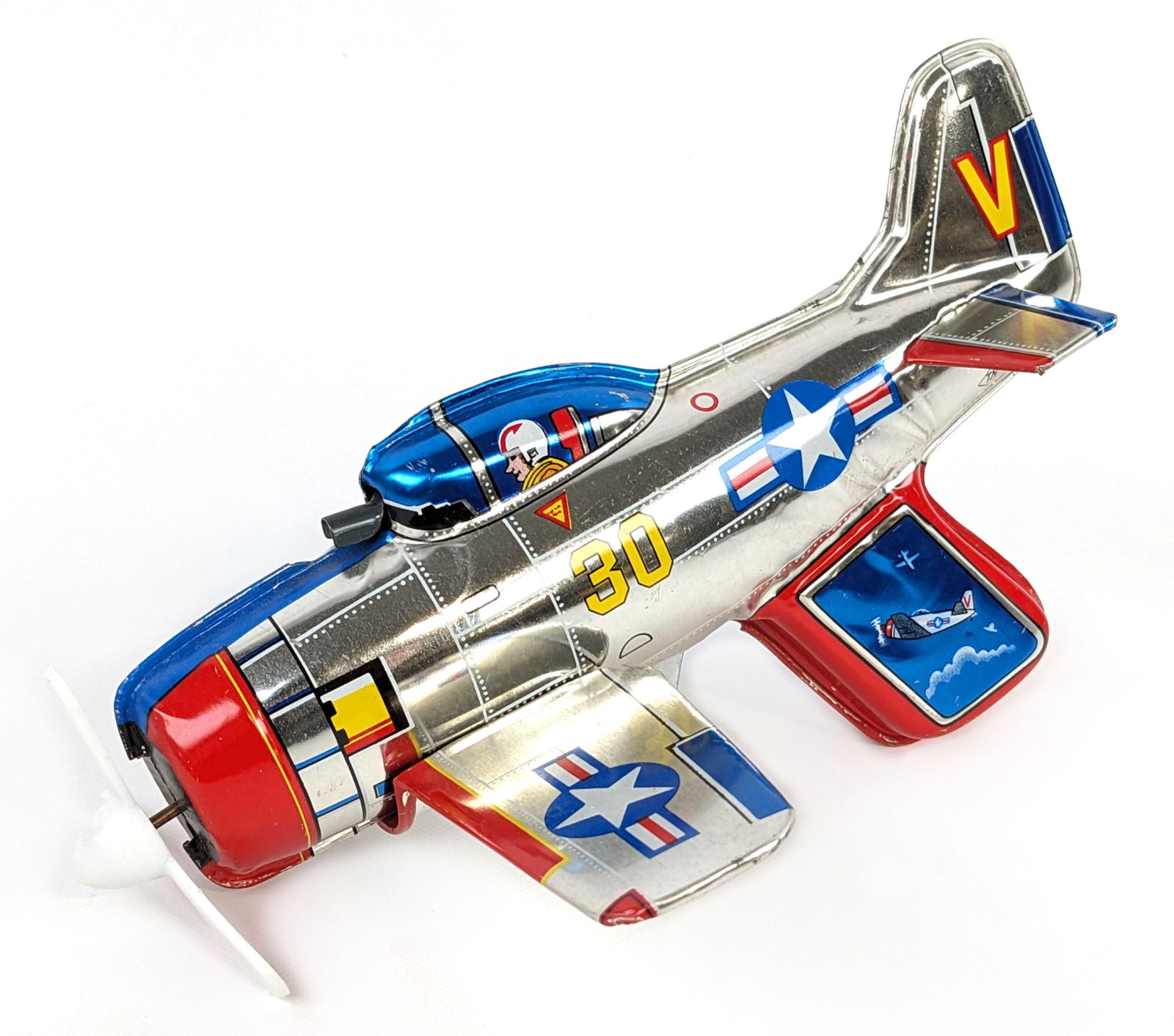 Japan Tin Friction Powered U.S. Navy Fighter Plane (1 of 10)