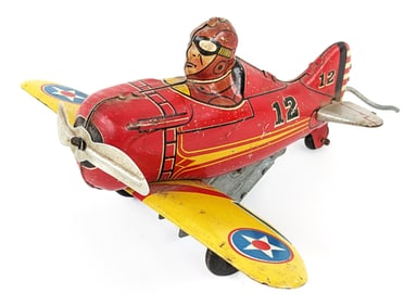 Marx Tin Litho Windup Rollover Plane