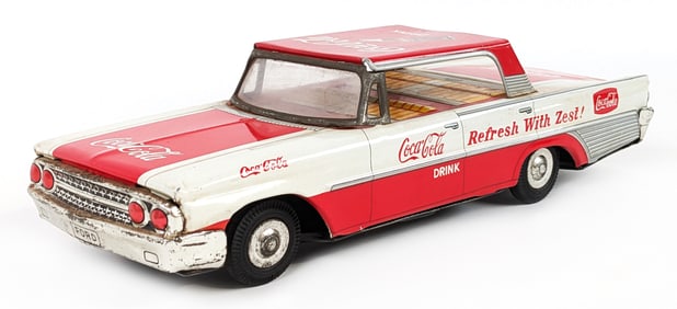 Taiyo Japan Tin Friction Ford Coca-Cola Car