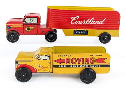(2) Courtland Tin Moving Trucks