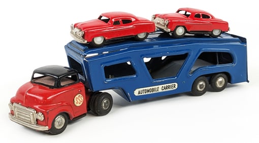 SSS Japan Tin Friction Automobile Car Carrier w/ Cars