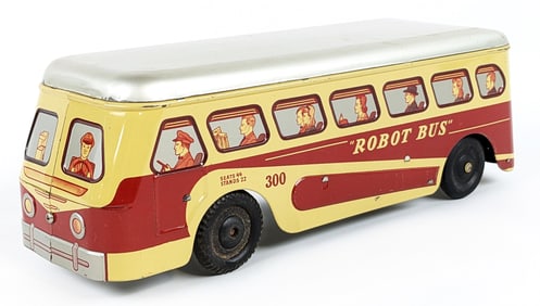 Woodhaven Tin Windup Robot Bus