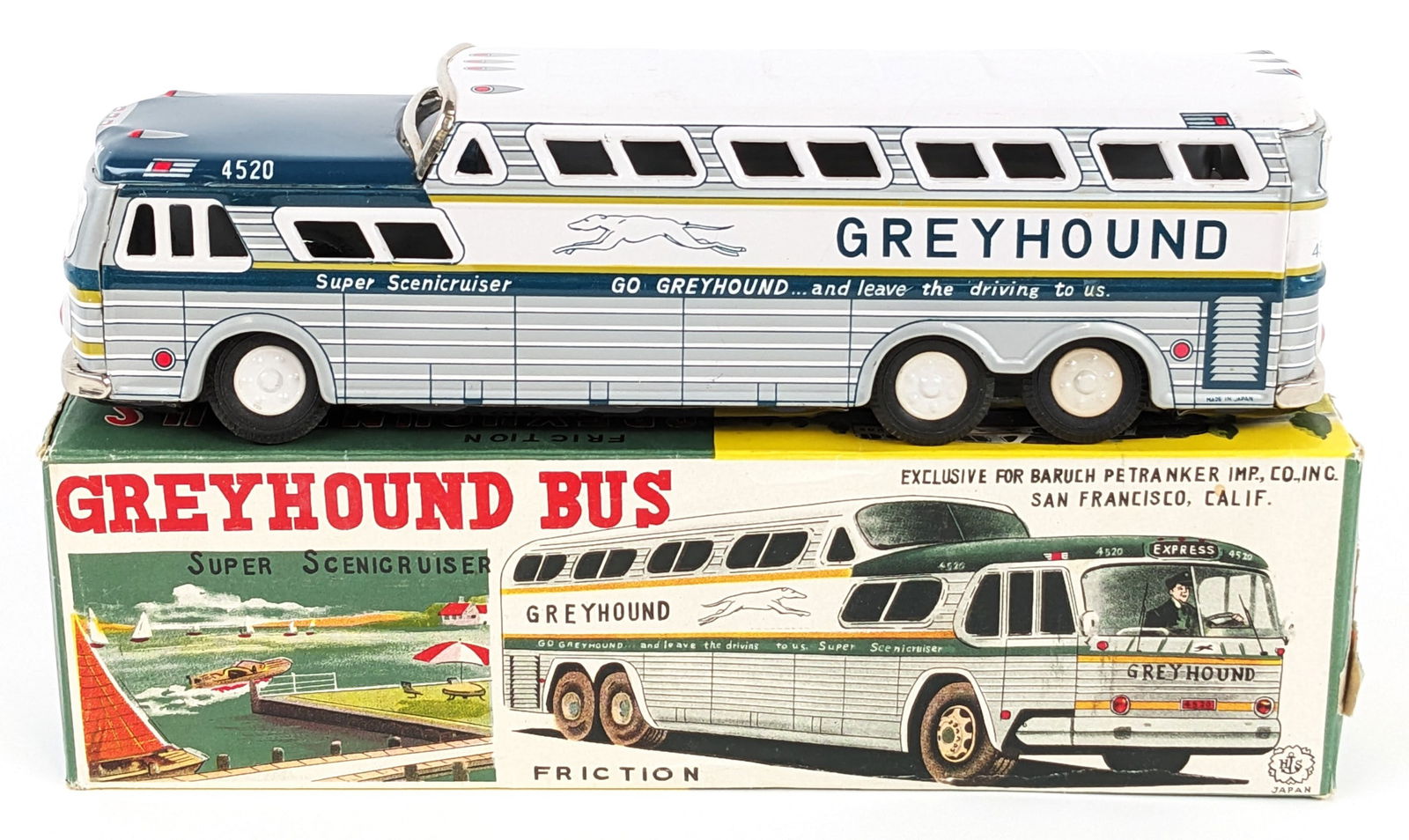 Japan Tin Friction Greyhound Bus w/ Box (1 of 8)