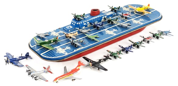Wolverine Tin Litho Aircraft Carrier w/ Planes