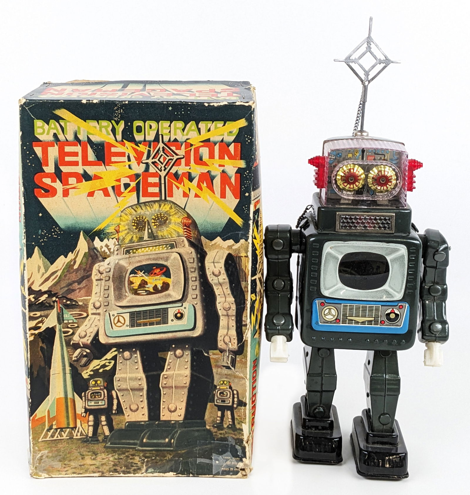 Alps Japan Battery Operated Television Spaceman Robot w/ Box (1 of 11)