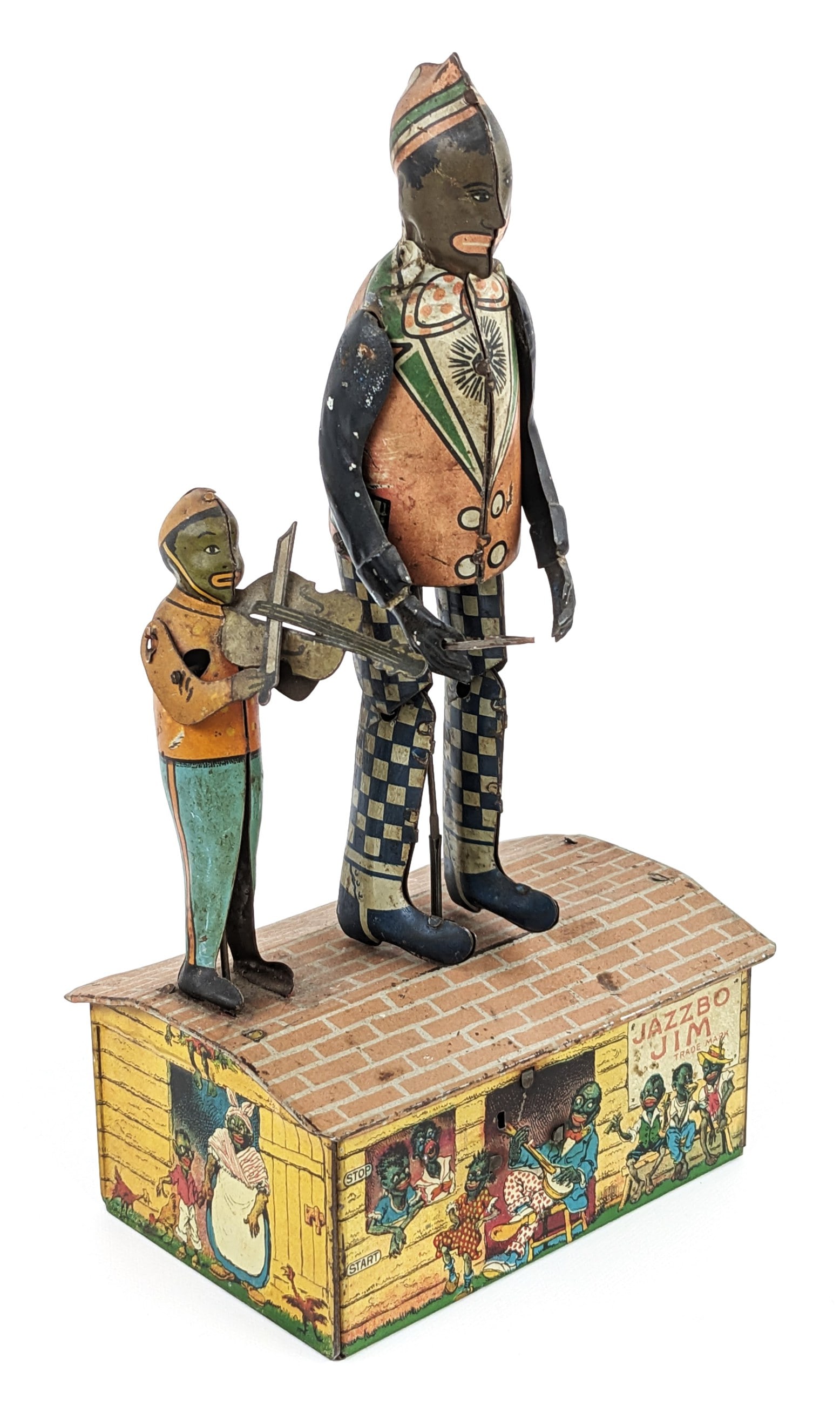 Unique Art Tin Windup Jazzbo Jim w/ Violin Player (1 of 9)