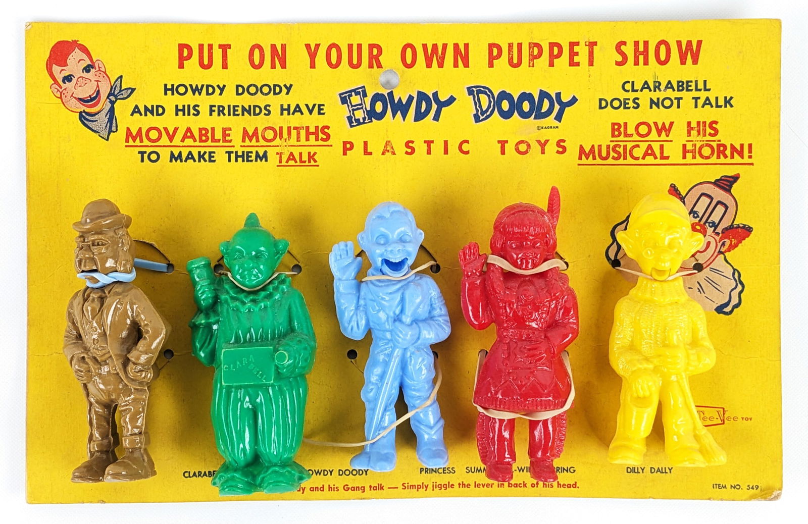 Tee-Vee Toys Howdy Doody Puppet Show Set On Card (1 of 6)