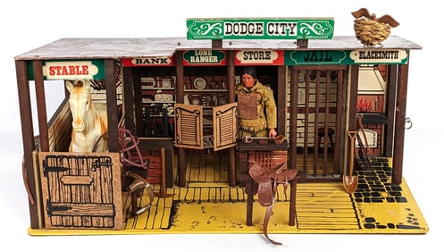 SIO Dodge City Lone Ranger Playset w/ Tonto Figure & Accessories