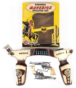 Carnell Manufacturing Maverick Cap Gun Holster Set In Box