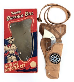Leslie Henry Young Buffalo Bill Gun and Holster Set In Box