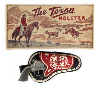 Halco Texan Holster Set w/ Hubley Coyote Cap Gun In Box