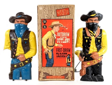 Mattel Outdraw the Outlaw Fast-Draw Target In Box