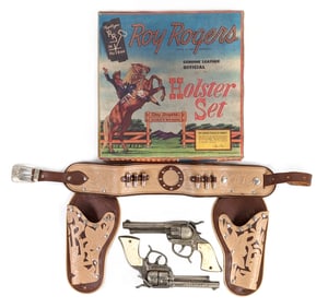Leslie-Henry Roy Rogers Holster Set w/ Cap Guns