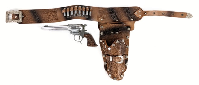 Geo. Schmidt Roy Rogers Cap Gun w/ Leather Holster