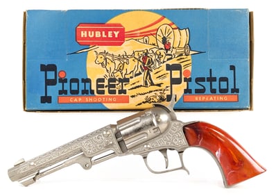 Hubley Pioneer Pistol Cap Gun In Box