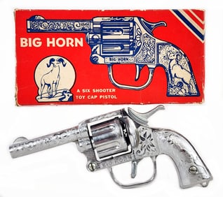 Kilgore Big Horn Six Shooter Cap Pistol w/ Box