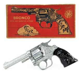 Kilgore Bronco Six Shooter Cap Gun Pistol w/ Box