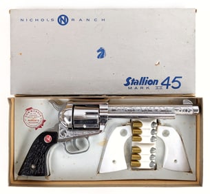 Nichols Stallion 45 Mark II Six Shooter Cap Gun w/ Box