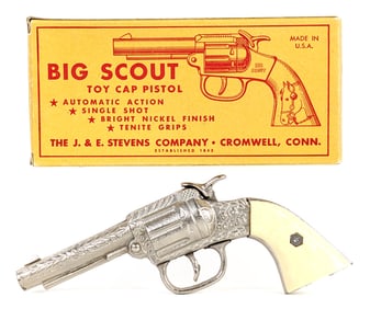 Stevens Big Scout Toy Cap Gun Pistol w/ Box