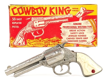 Stevens Cowboy King Cap Gun Pistol w/ Original Box