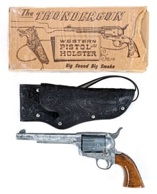 Marx Toys "The Thundergun" Western Cap Pistol & Holster w/ Box