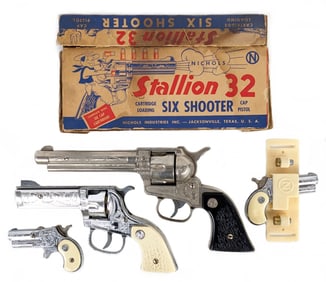 Nichols Stallion 38, Stallion 22, and (2) Dyna-Mite Cap Guns
