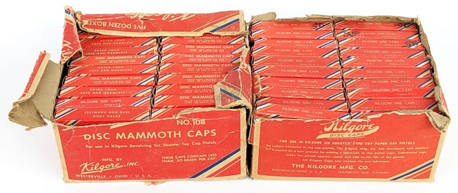 (80) Boxes of Kilgore Disc Mammoth Caps