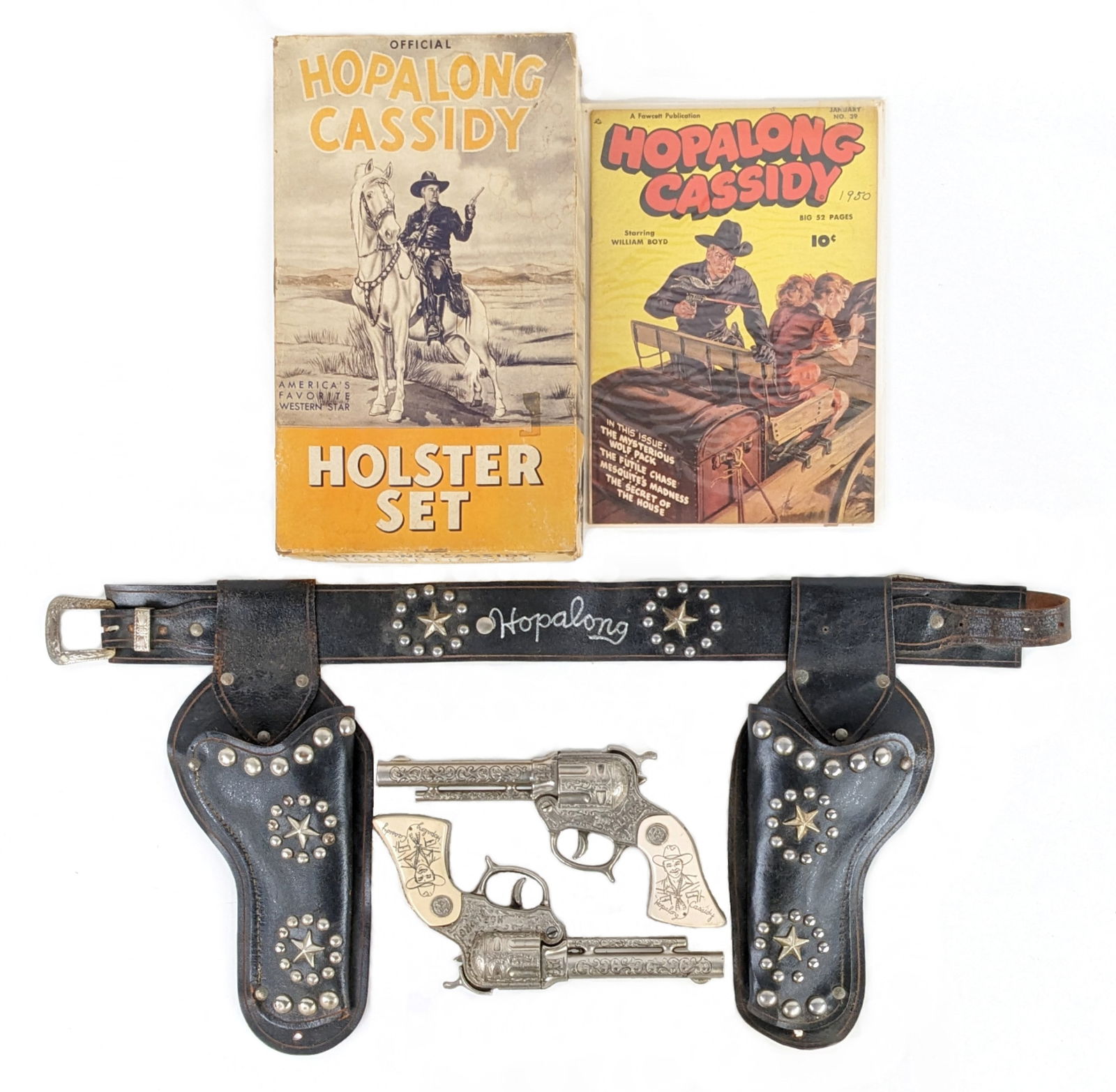 Wyandotte Hopalong Cassidy Holster Set In Box w/ Comic Boox (1 of 20)