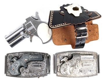 Hubley Panther & (2) Mattel Derringer Cap Gun Pistols