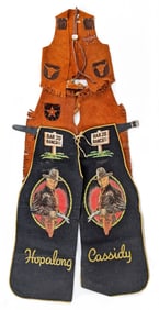 Hopalong Cassidy Chaps, Gene Autry Vest + Chaps, and Davy Crockett Bolo Tie